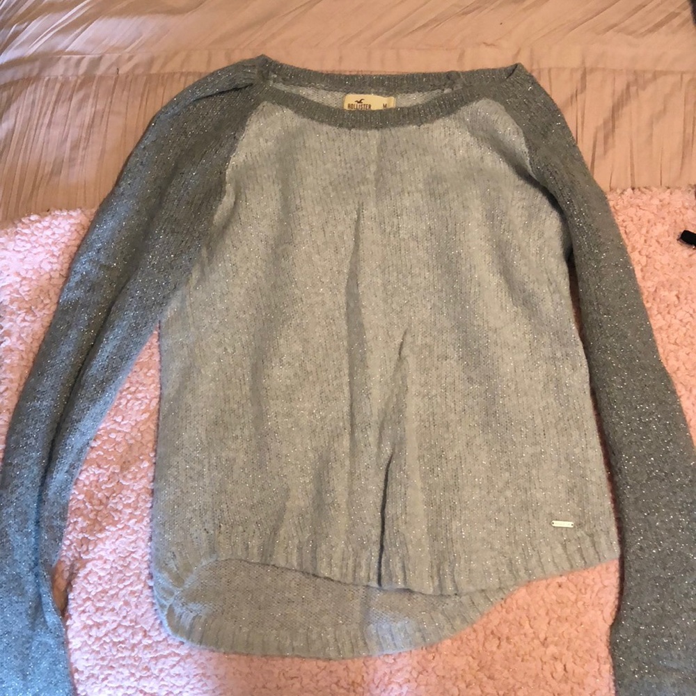 Hollister sparkly gray sweater